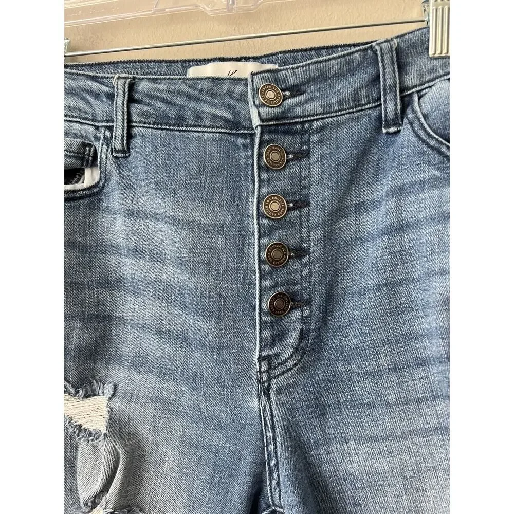 KanCan Skinny Jeans Womens 30 Distressed Whiskered Mid Rise Stretch Denim - Picture 4 of 11